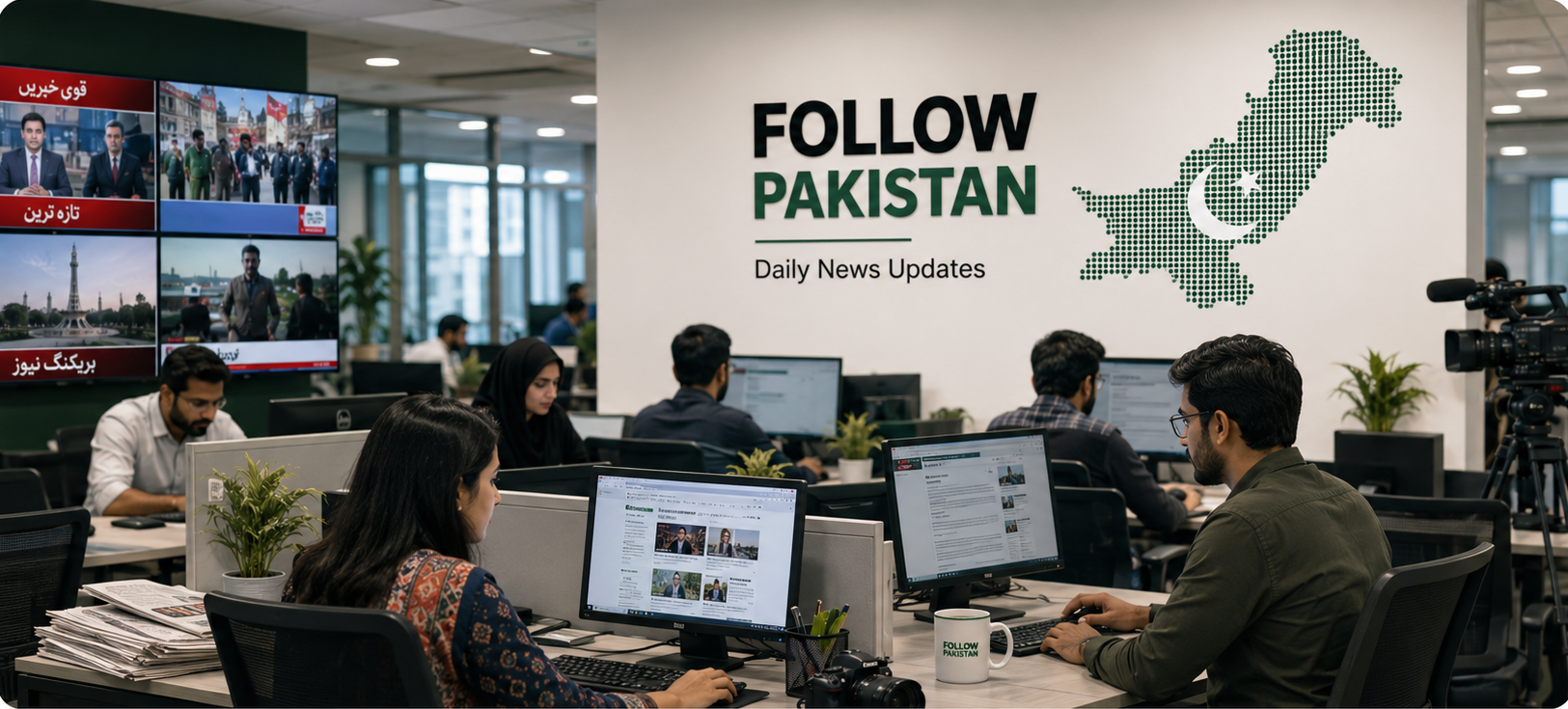 Follow Pakistan newsroom team at work